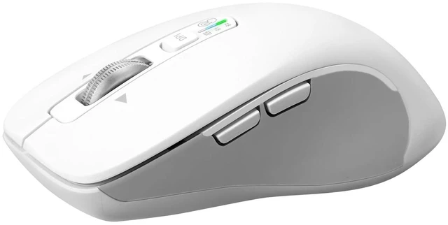 Alt view image 2 of 5 - CITLLA Wireless Bluetooth Mouse (USB + BT1 + BT2), Full Size, 4-Way Scrolling, Multi-Device Silent Mouse for Computer, Laptop, iPad, MacBook (White)