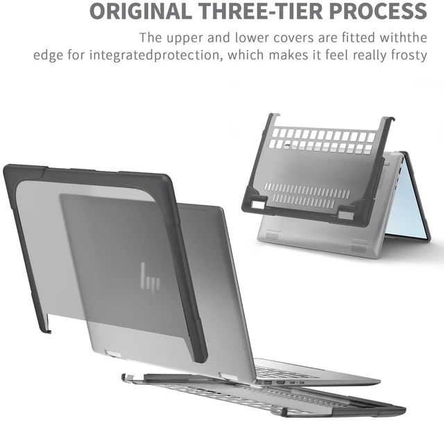 Alt view image 4 of 5 - Protective Case for 14" HP Envy X360 2-in-1 2K Touch-Screen Laptop 2024 Release, TPU Shockproof Durable Cover Scratch-Resistant Case (Gray)