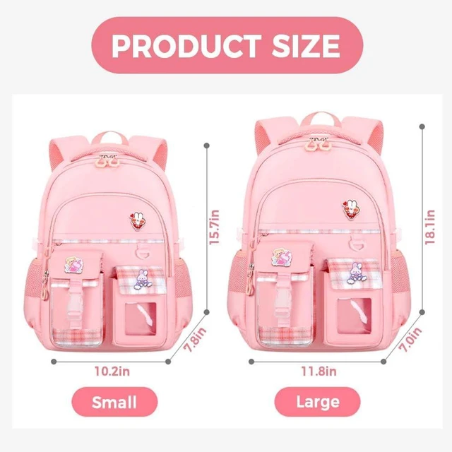 Alt view image 2 of 5 - MININAI Cute Backpack for Teen Girls Kids Kawaii Bookbag Elementary Middle School Student Back Packs Aesthetic Travel Daypack Ages 6-8 8-10 10-12 (Purple,L)
