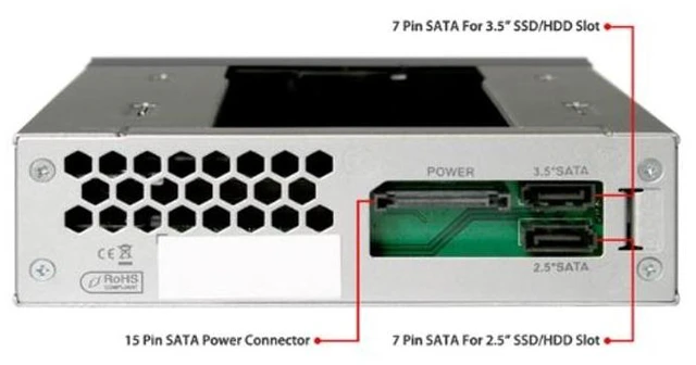 Alt view image 4 of 5 - ICY DOCK 2 Bay 2.5" & 3.5" SATA HDD/SSD Hot Swap Mobile / Caddy / Docking for External 5.25" Bay ^^ DuoSwap MB971SP-B