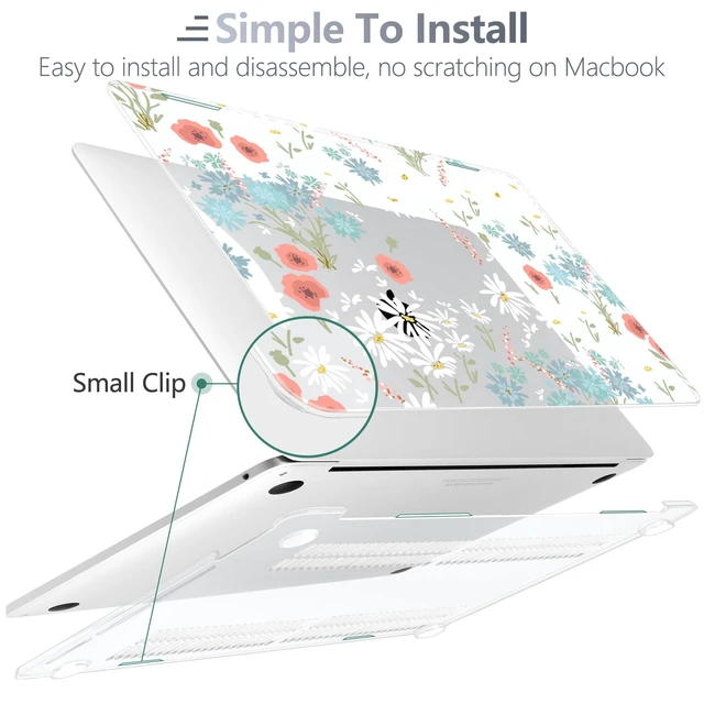 Alt view image 3 of 5 - Batianda LumiArt Case for MacBook Pro 13 inch 2022 2020, Cute Daisy