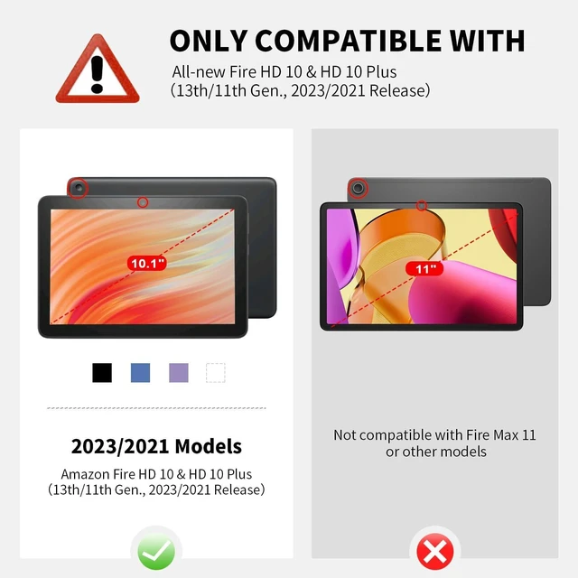 Alt view image 2 of 5 - ANNAPRO Case for Kindle Fire HD 10 Tablet (13th/11th Generation, 2023/2021 Release) & Fire HD 10 Plus Tablet - Slim Folding Stand Folio Cover with Auto Wake/Sleep and Hand Strap, Orchid