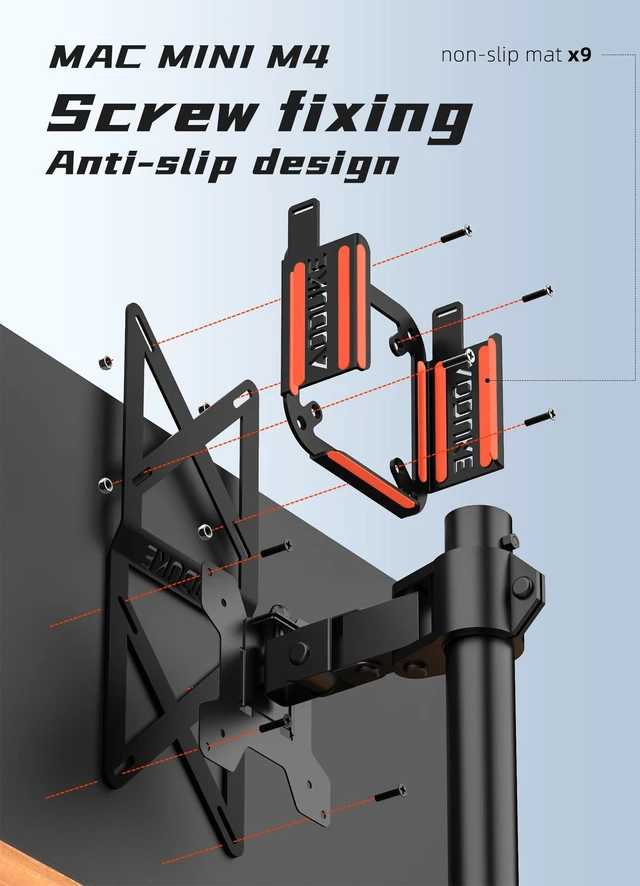 Alt view image 2 of 5 - AODUKE with Combination Security Lock 2024 Mac mini M4 VESA Computer Monitor Mount Bracket for Anti-Theft Server Rack Extension Plate Adapter, Compatible 75X75/100X100MM Hole distance-AJM4GS-BM
