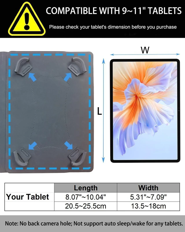 Alt view image 2 of 5 - baaaq Universal Tablet Case with Keyboard for 9",9.7",10.1",10.2",10.4",10.5",10.9",11" Tablets, with Removable 7 Color Backlit Bluetooth Keyboard for iPad, Samsung, Pixel, Other Tablet