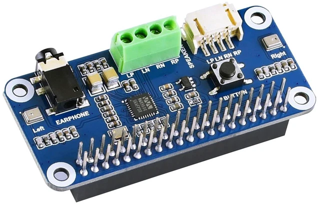 Alt view image 3 of 5 - Coolwell WM8960 Audio Module Hi-Fi Sound Card HAT for Raspberry Pi 4B+ 4B 3B+ 3B 2B+ Zero W WH 2W Stereo CODEC Play/Record