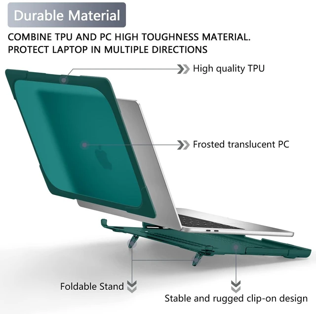 Alt view image 5 of 5 - Batianda Heavy Duty Case for MacBook Pro 13 inch 2022 2020, Deep Teal