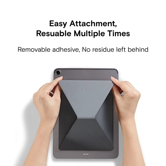 Alt view image 5 of 5 - MOFT Invisible Slim Tablet Stand, Adjustable and Foldable Design, Compatible with Tablets Up to 7.9-9.7 Inches, Adhesive Version, Grey