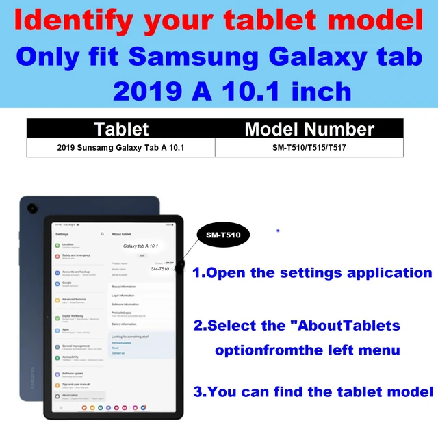 Alt view image 2 of 5 - NANRUIL Leather Case for Samsung Galaxy Tab A10.1 2019 Folio Cover