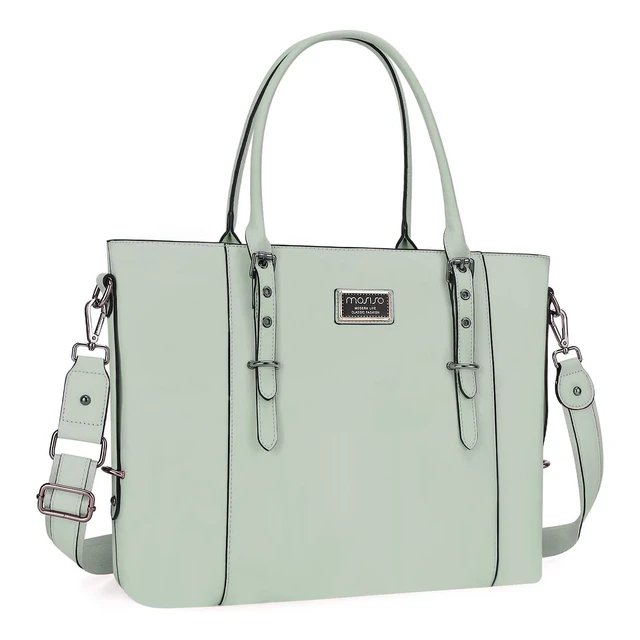 Main image of MOSISO Laptop Bag for Women, 17.3 inch PU Leather Shoulder Laptop Tote Bag