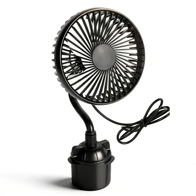 Main image of Yosoo Health Gear Car Fan USB Powered Fan with Gooseneck, Low Noise 3 Speeds Adjustable Portable Cart Fan for Car Cup Holders, 5in 360 Rotation Car Cooling Fan with Flexible