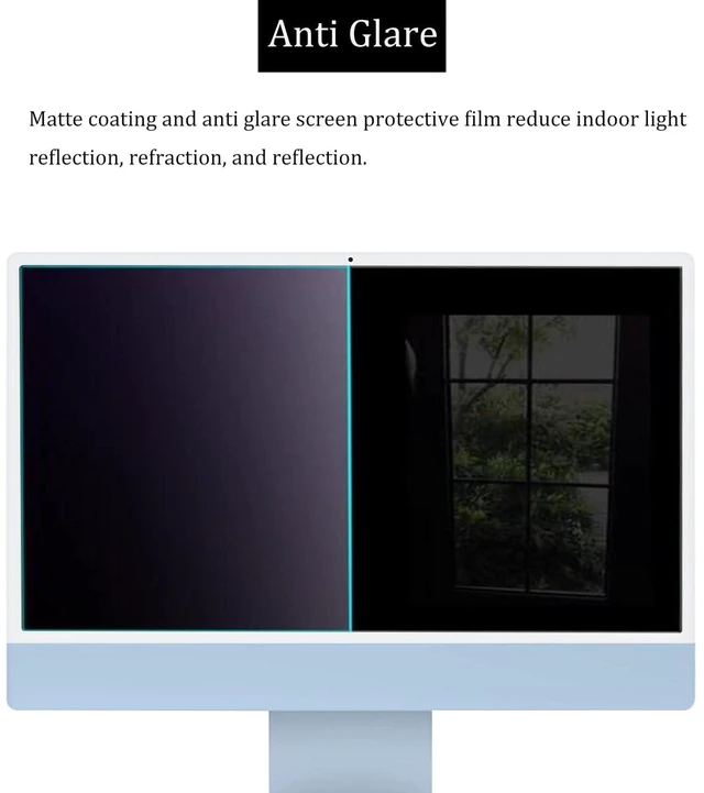 Alt view image 2 of 5 - i-Tensodo 2 Pack iMac 24 Inch Anti Glare Computer Screen Protector for 2024/2023/2021 iMac Desktop Computer With M4/M3/M1 Chip, Eye Protection Anti Glare Filter