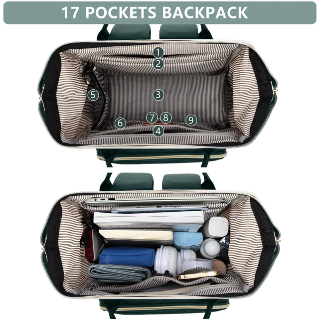 Alt view image 2 of 5 - Laptop Backpack for Women Work Bag: 17.3'' Travel Daypack with Computer Bag