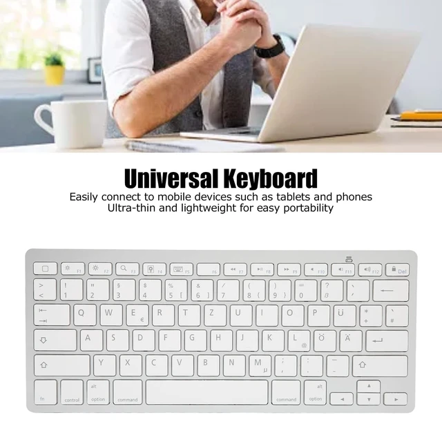 Alt view image 2 of 5 - PUSOKEI Bluetooth Keyboard - QWERTZ German Layout, Slim, Silent, Stable Connection for iOS, Android,