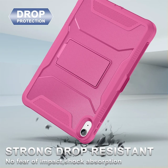 Alt view image 5 of 5 - Soke Case for iPad (A16) 11th Generation 11-inch 2025, iPad 10th Generation 10.9-inch 2022, with Built-in Screen Protector and Kickstand, Rugged Full Body Protective Cover - Hot Pink