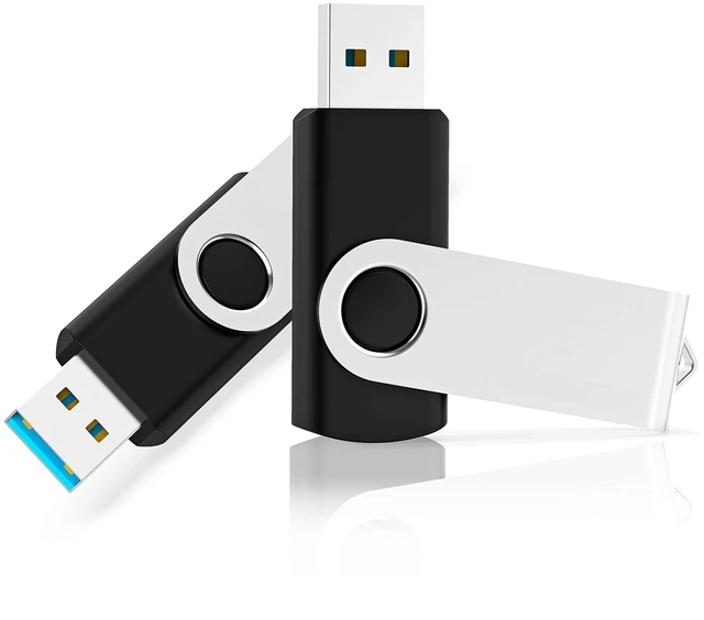 Alt view image 4 of 5 - KOOTION 5 X 64 GB USB 3.0 Flash Drive 64GB Thumb Drives 3.0 Swivel Memory Stick USB 3.0 Drive Backup Jump Drive for Storage USB Stick Keychain Design (Multicolor 5 Pack)
