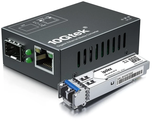 Main image of ipolex Gigabit Single Mode LC Fiber to Ethernet Media Converter ^^ Includes A SFP LX Module, SMF, up to 20-km ^^ 10/100/1000M RJ45 to 1000Base-LX SFP ^^ Mini Size 2.71''*1.96''*0.98'' ^^ Plug and Play