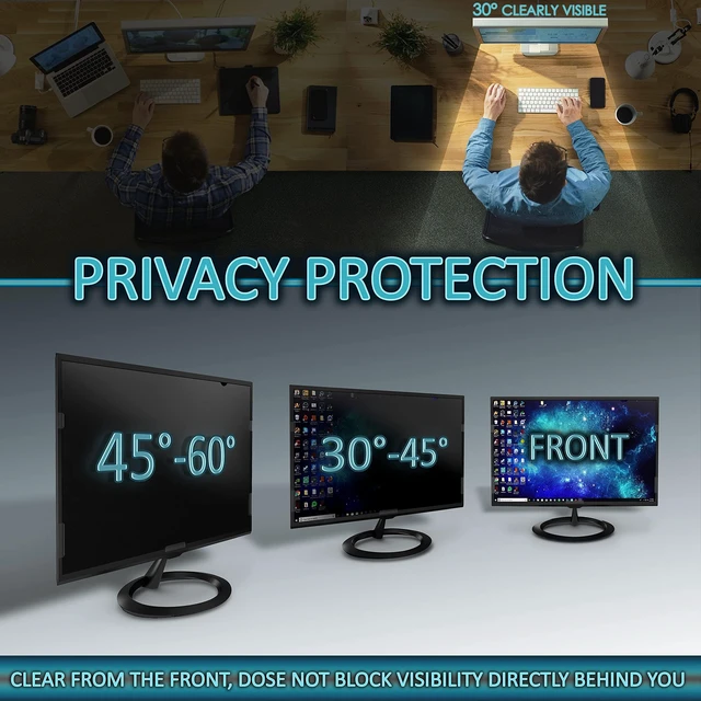 Alt view image 2 of 5 - Privacy Screen Filter for 20 Inches Desktop Computer Monitor, Screen Protector Size is 17.4 inch width x 9.8 inch height