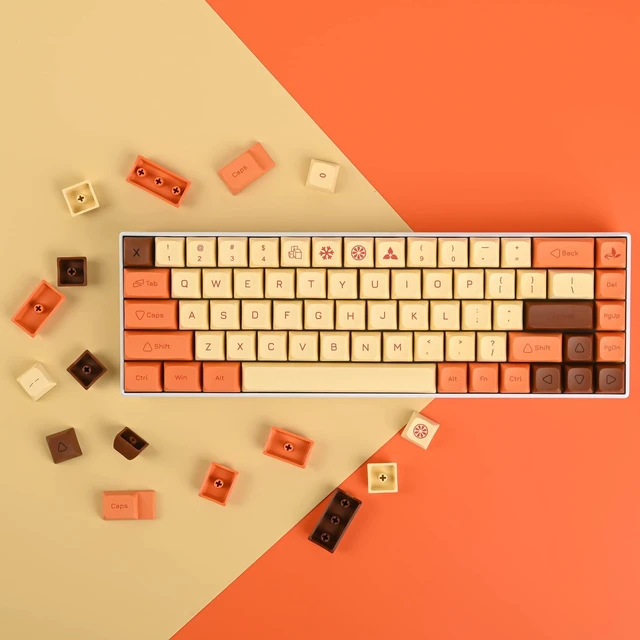 Alt view image 4 of 5 - Guffercty kred XDA Profile Keycaps Set 142-Key Retro PBT keycaps for 60% 65% Cherry Mx Gaming Keyboard (Yellow Flash)