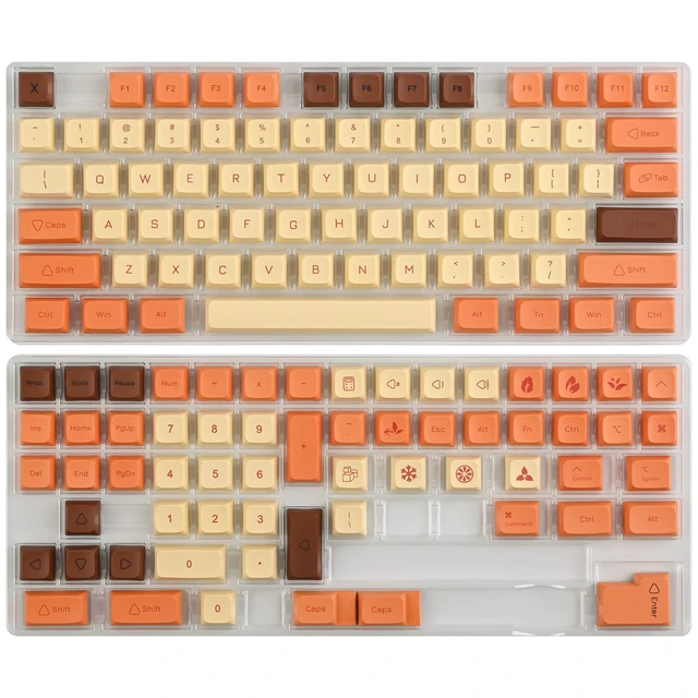Alt view image 5 of 5 - Guffercty kred XDA Profile Keycaps Set 142-Key Retro PBT keycaps for 60% 65% Cherry Mx Gaming Keyboard (Yellow Flash)