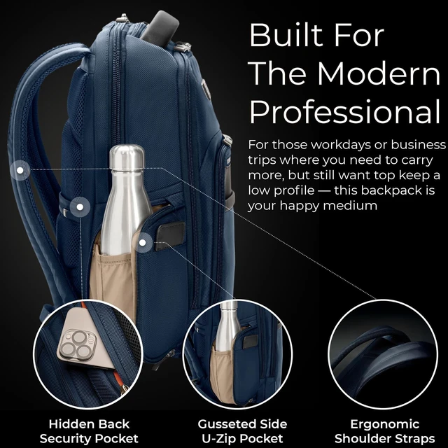 Alt view image 3 of 5 - Briggs & Riley @work Medium Backpack, Navy
