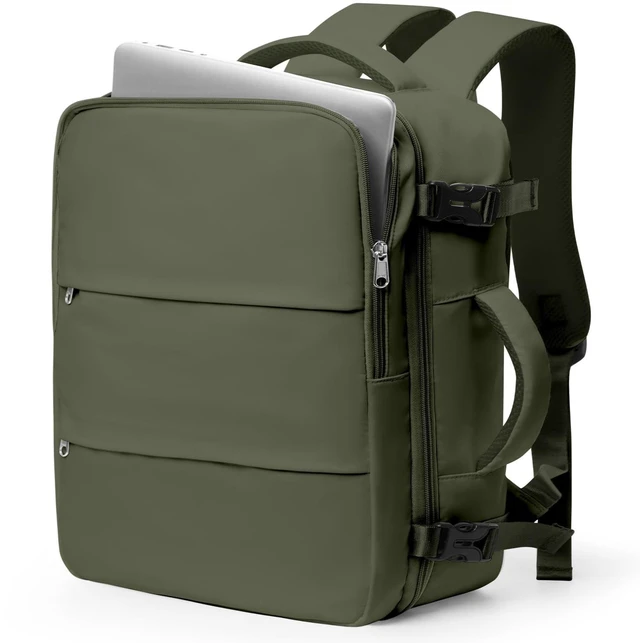 Main image of bergsalz Large Travel Backpack For Women Men,Carry On Backpack For Traveling On Airplanes,Personal Item Travel Bag Laptop Work Backpacks Olive Green