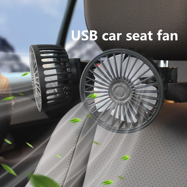 Alt view image 2 of 5 - Sufcnire Fan for Car Back Seat, 2025 New Dual Head Car Fans that Blow Cold Air, USB Fans for Backseat, Adjustable Clip Vehicles Rear Seat Air Fan for Sedan SUV RV, Cars Cooling for Backseat