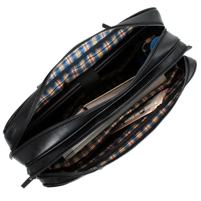 Alt view image 5 of 5 - Marc Peter Black Laptop Bag Los Angeles I Leather Shoulder bag for 15.6 inch Laptop I Briefcase for men and women