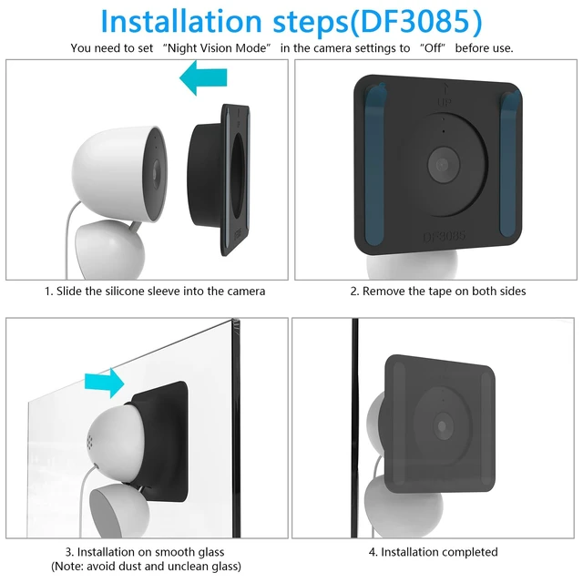 Alt view image 3 of 5 - TIUIHU Silicone Cover for Google Nest Cam Indoor(Wired)-2nd Gen (Black, 2*Pack)