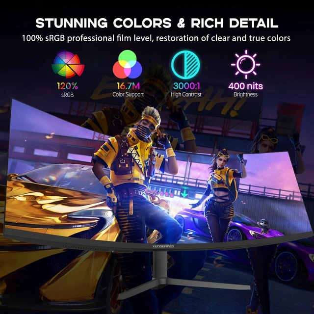 Alt view image 4 of 5 - 49 inch Curved Monitor with Remote, 165Hz WDQHD(5120 x 1440p) 5K Ultrawide Gaming Monitor R1500, HDR400, 3000:1 Contrast, sRGB 100%, USB-C, FreeSync, PIP/PBP, Built-in Speaker, HDMI 2.1 & DP 1.4