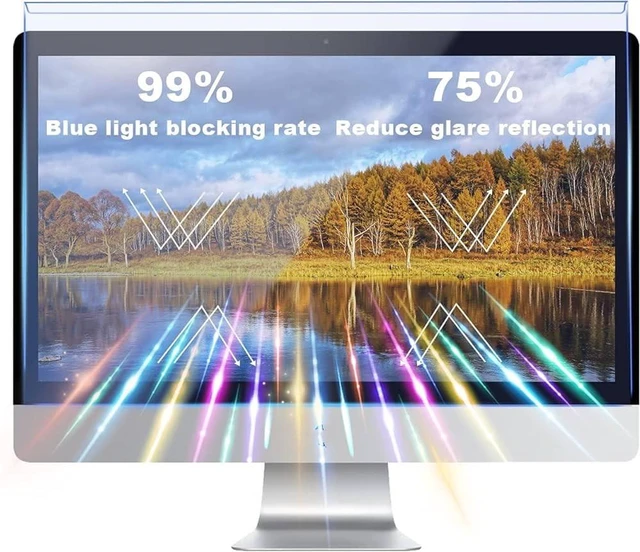 Alt view image 3 of 5 - Anti Blue Light Screen Filter, Universal Blue Light Blocking Screen Protector Panel for 23, 23.6, 23.8, 24 inches Diagonal Desktop Computer LED PC Monitor- Widescreen Monitor Frame Hanging Type