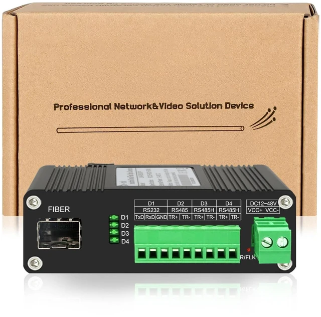 Main image of Lcantve Industrial Serial to Fiber Converter RS232 RS485 RS422 Optic Modem, Bidirectional SFP Slot Serial Over Fiber Converter, Up to 80KM, DC12~48V Power Input, -25C ~ 75C Operating Temperature