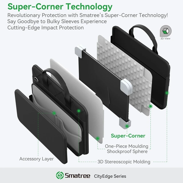 Alt view image 2 of 5 - Smatree CityEdge Laptop Case for 14 inch HP Fortis 14 G11/G10 Chromebook