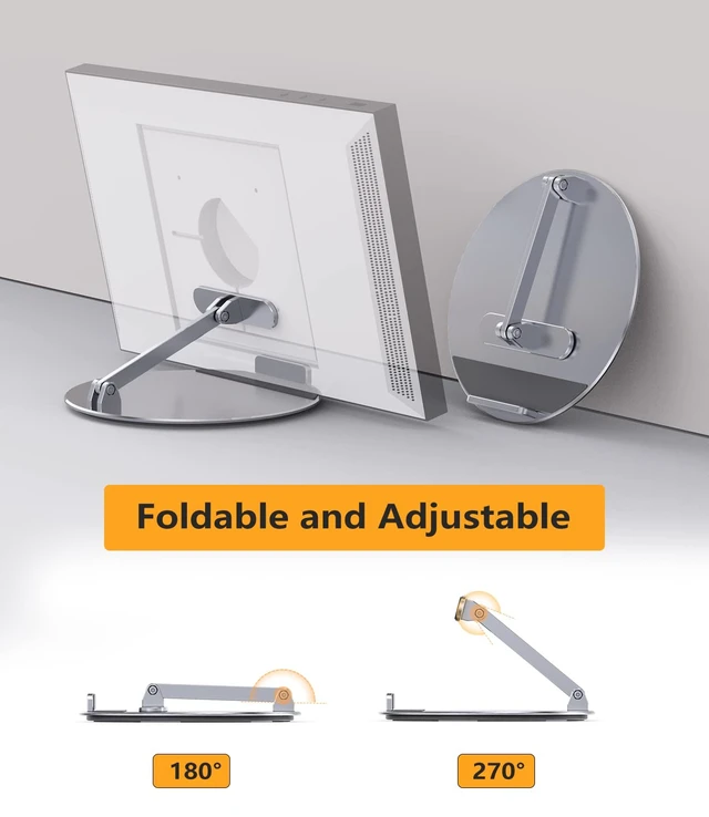 Alt view image 4 of 5 - Laivli Stand Compatible with Echo Show 15/21, 360 Rotating Base