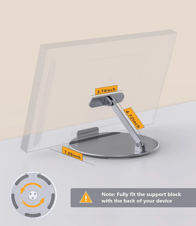 Alt view image 3 of 5 - Laivli Stand Compatible with Echo Show 15/21, 360 Rotating Base