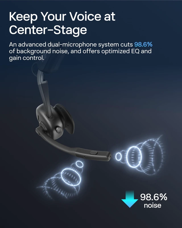 Alt view image 4 of 5 - SHOKZ OpenMeet Open-Ear Bluetooth Headset, Noise-Canceling Mic+Mute Button