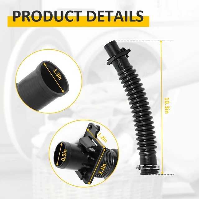 Alt view image 2 of 5 - W10899966 W10763078 For Whirlpool Washer Discharge Hose W10215091 WPW10215091 W10444123 4454560, PS11765836 Internal Drainage Hose Replace part number
