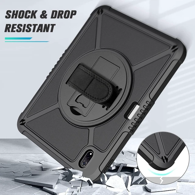 Alt view image 4 of 5 - ZtotopCases for iPad (A16) 11th/10th Generation 11''/10.9'' 2025/2022, Heavy Duty Case with Screen Protector & 360-Rotating Hand Strap, Full-Body Drop Protection Cover, Black