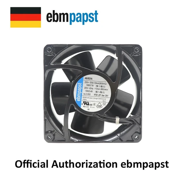 Alt view image 2 of 5 - for ebmpapst Fan 4650N with 3C ICT AC 230V 19/18W 120mA 12038 120x120 x38mm Axial Panel Heater Cooling Fan,Condensing Units,Refrigerated Cabinet Equipment,Refrigerator High Temperature Cabinet