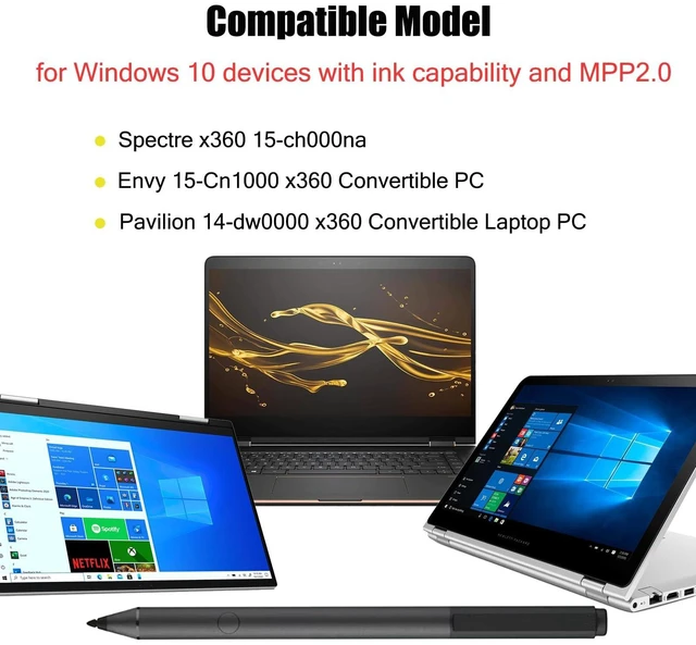 Alt view image 2 of 5 - Tilt Pen for HP Tilt Pen SPEN-HP-03(2MY21AA),Support Presentation Mode,Compatible with HP Spectre X360 Envy X360 Pavilion X360 Laptop for Window 10(Dark Ash Silver)