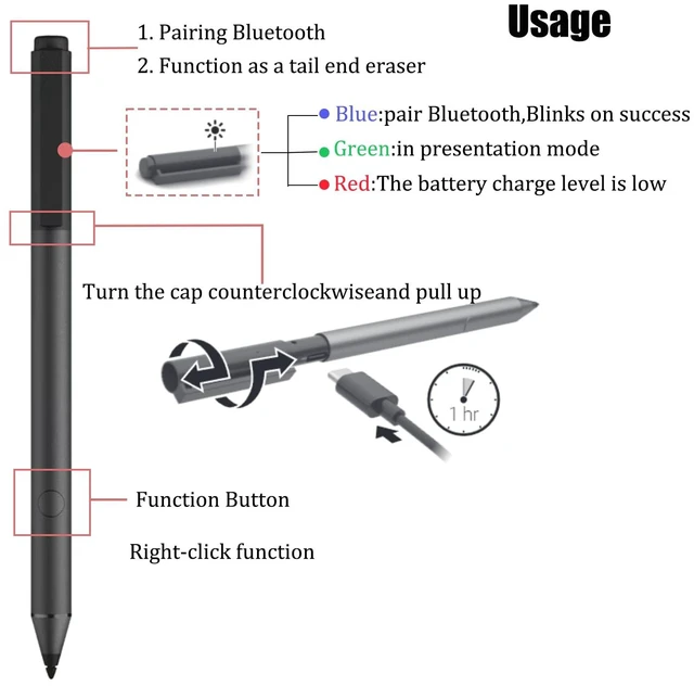 Alt view image 4 of 5 - Tilt Pen for HP Tilt Pen SPEN-HP-03(2MY21AA),Support Presentation Mode,Compatible with HP Spectre X360 Envy X360 Pavilion X360 Laptop for Window 10(Dark Ash Silver)