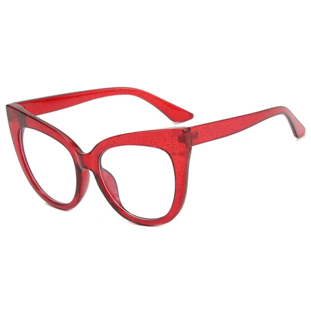 Alt view image 3 of 5 - mincl Cat Eye Reading Glasses for Women,Retro Red Frame 2pack Computer Readers, Oversized Blue light Blocking Eyeglasses, (2pcs-red&leopard, 2.0, multiplier_x)