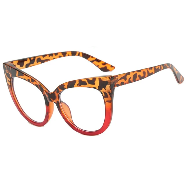 Alt view image 4 of 5 - mincl Cat Eye Reading Glasses for Women,Retro Red Frame 2pack Computer Readers, Oversized Blue light Blocking Eyeglasses, (2pcs-red&leopard, 2.0, multiplier_x)