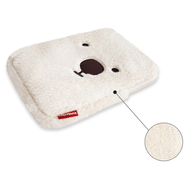 Alt view image 5 of 5 - Kimhachan Pluffy Ha-Chan Tablet Pouch 11 inch - Tablet Sleeve Kindle Pouch Bag Case 9 10 inch E-Readers Embroidered Cute Character Puffy Korean Goods for Women (Ivory)