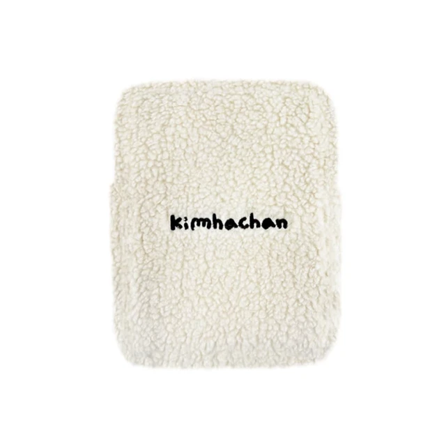 Alt view image 2 of 5 - Kimhachan Pluffy Ha-Chan Tablet Pouch 11 inch - Tablet Sleeve Kindle Pouch Bag Case 9 10 inch E-Readers Embroidered Cute Character Puffy Korean Goods for Women (Ivory)