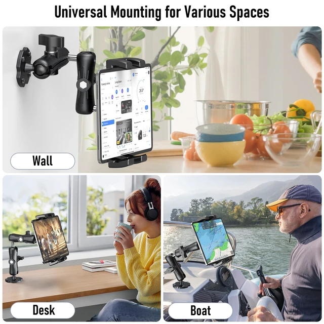 Alt view image 3 of 5 - Aluminum Heavy Duty Tablet Mount Car Holder Dashboard for Truck and Vehicle