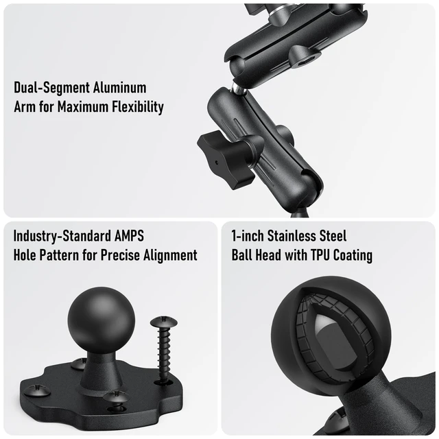 Alt view image 4 of 5 - Aluminum Heavy Duty Tablet Mount Car Holder Dashboard for Truck and Vehicle