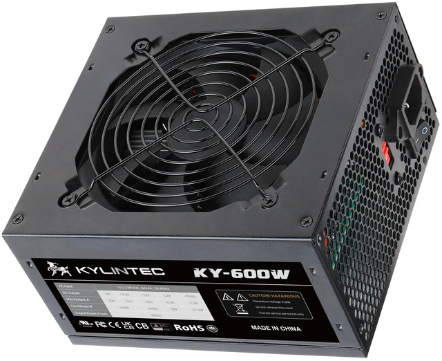 Main image of 600w Power Supply ATX PSU Non-Modular with 6+2 Pin Connectors,120mm Auto-Thermally Fan PPC Protection