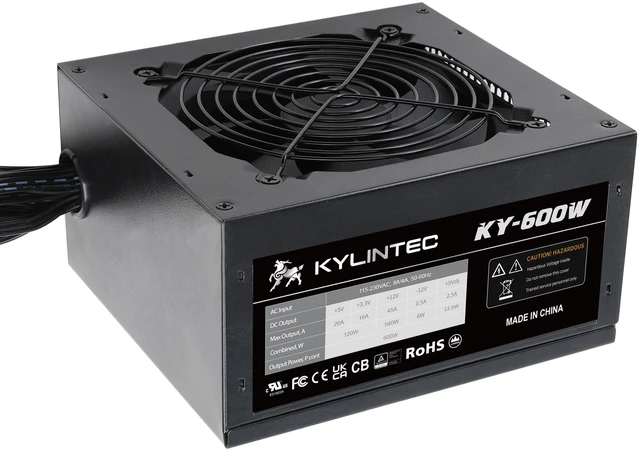 Alt view image 2 of 5 - 600w Power Supply ATX PSU Non-Modular with 6+2 Pin Connectors,120mm Auto-Thermally Fan PPC Protection