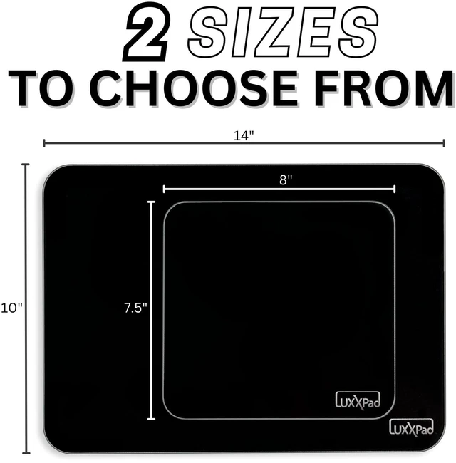 Alt view image 3 of 5 - Glassboard Studio LuxxPad Glass Mouse Pad - Mouse Pad Gaming and Dry Erase Note Taking Pad, Tempered Strong Glass with Rubber Non-Slip Feet for Gaming & Work (Black, 7.5" x 8")