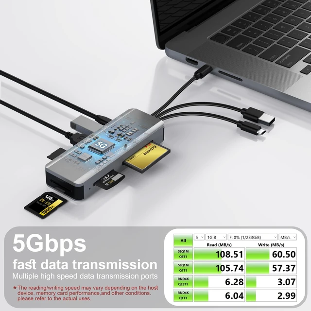 Alt view image 4 of 5 - 8in1 Multi SD Card Reader Adapter Aluminum with Card Storage Carrying Box SD/TF/CF/MS/XD/Cfast/Memory Stick Pro Duo USB3.0 C&A Port for Phone/Pad/PC/Laptop,No Application Required Plug and Play